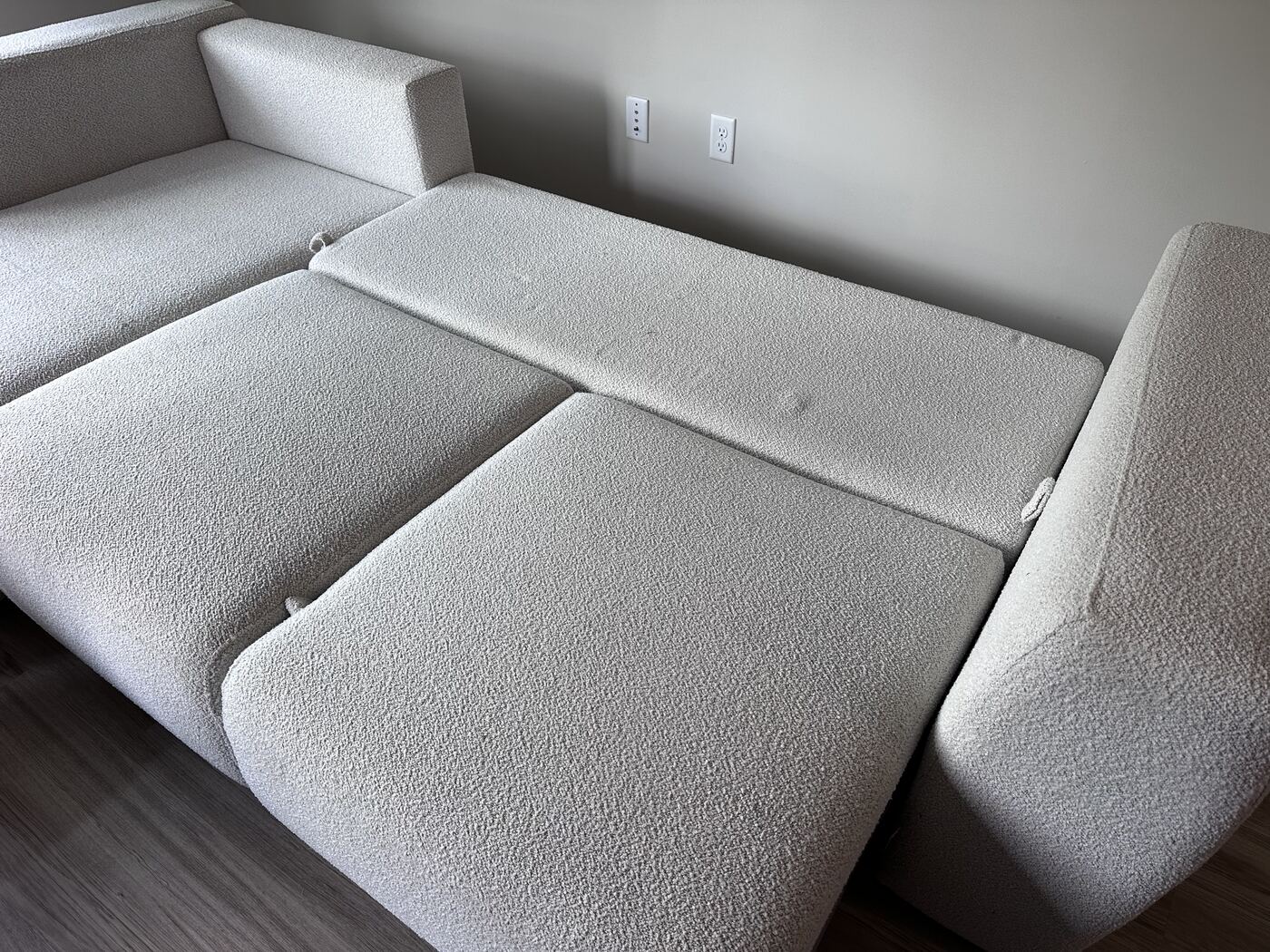 Sofa before cleaning